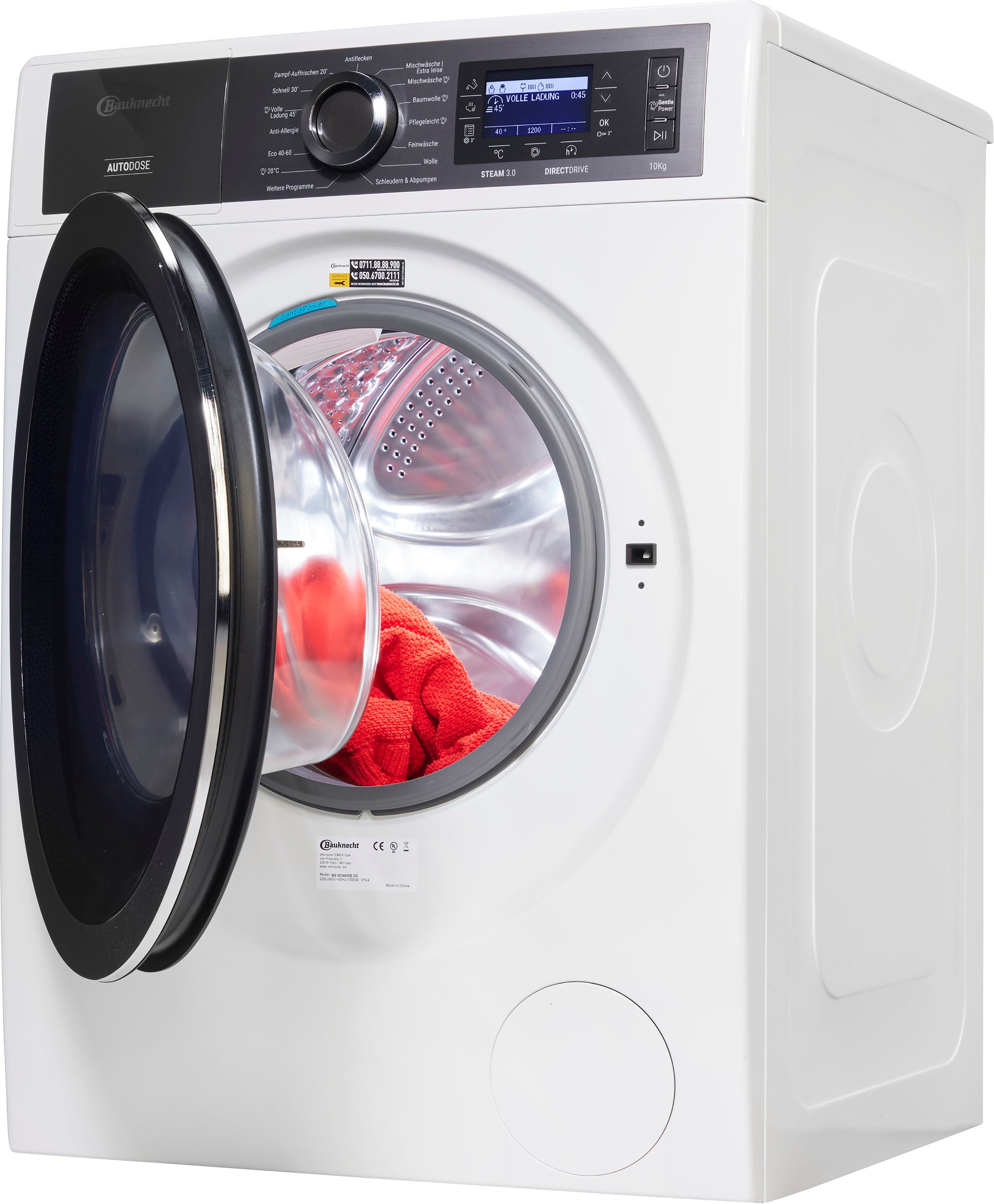 BAUKNECHT Waschmaschine B8 W046WB DE, 10 kg, 1400 U/min, AutoDose