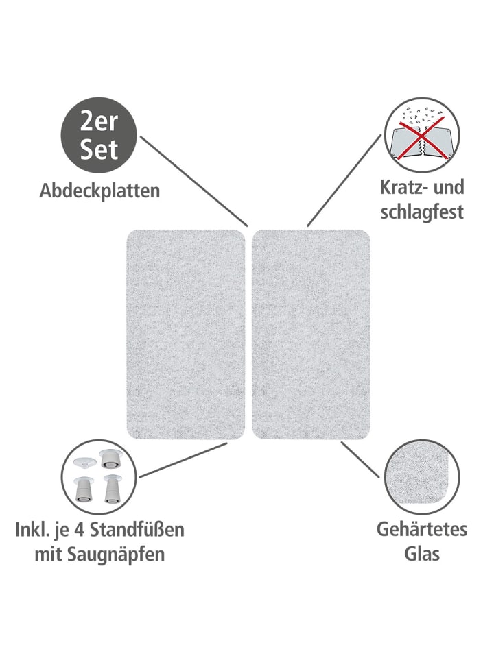 Wenko Herdabdeckplatte Universal 2er Set in Transparent günstig kaufen onesize