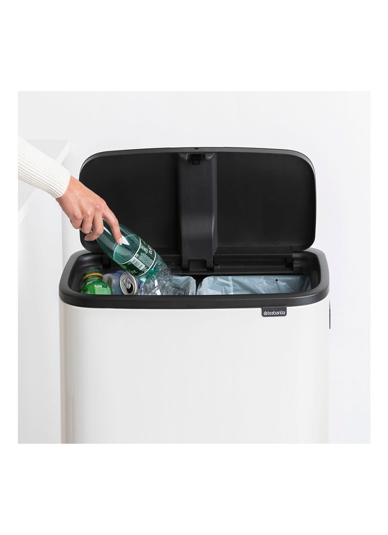Brabantia Bo Touch Bin Hi -kierrätysroska-astia kannella jaloilla, 2 x 30 litraa