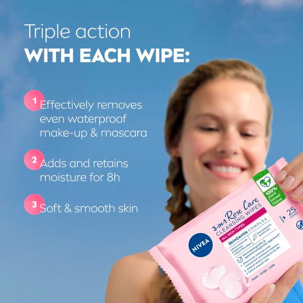 NIVEA Rose Care Micellair Reinigingsdoekjes 25 stuks - Alle huidtypen