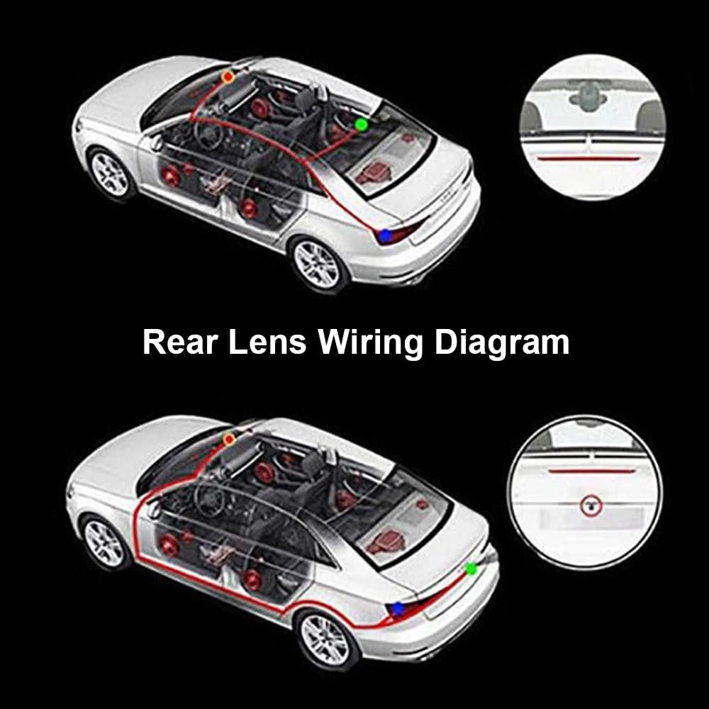 Welikera 3-Kamera 1080P Fahrrekorder Auto mit 170° Weitwinkelobjektiv Dashcam (Nachtsichtfunktion)