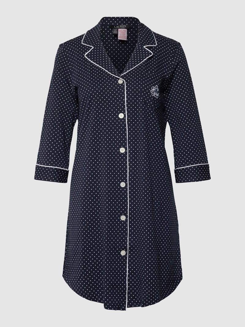 Nachthemd mit Polka Dots in marineblau