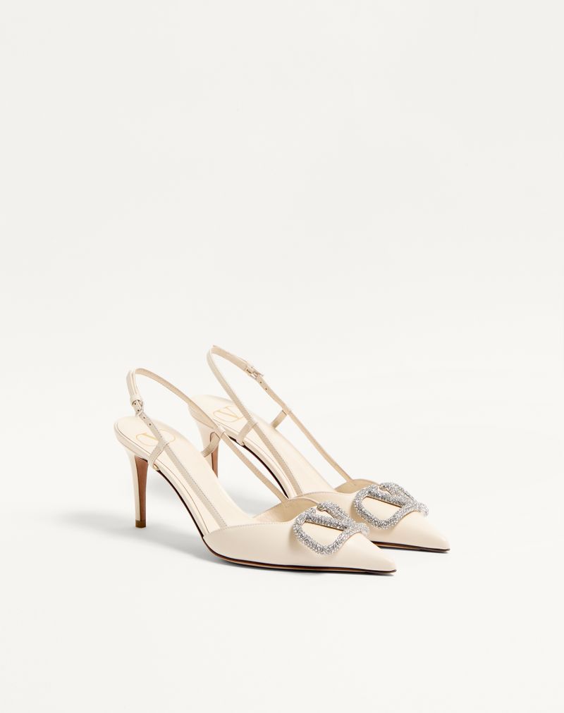 VLogo Signature Slingback Decote em pele de bezerro 80 mm