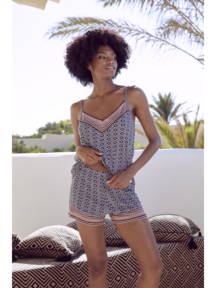VIVANCE DREAMS Schlafshorts in braun gemustert günstig kaufen