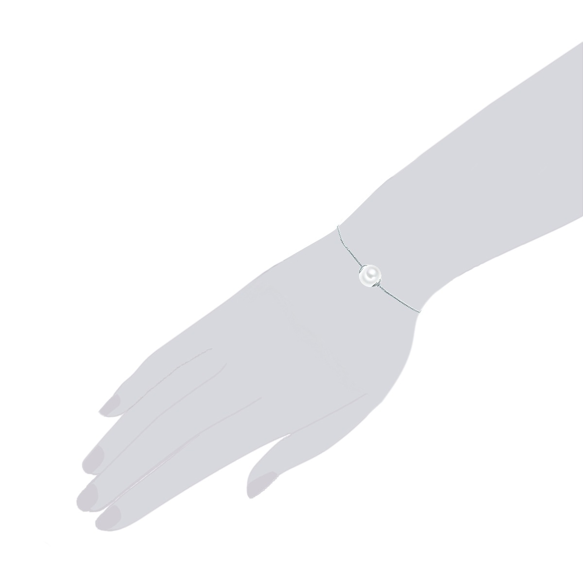 Perlen-Armband Messing Muschelkernperle in Silber