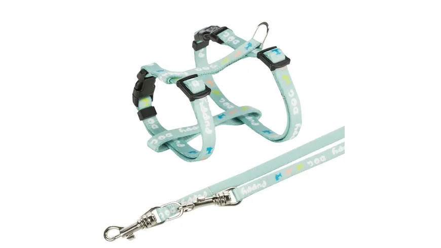 Trixie Junior Welpengeschirr mit Leine mint Maße: 23-34 cm / 8 mm