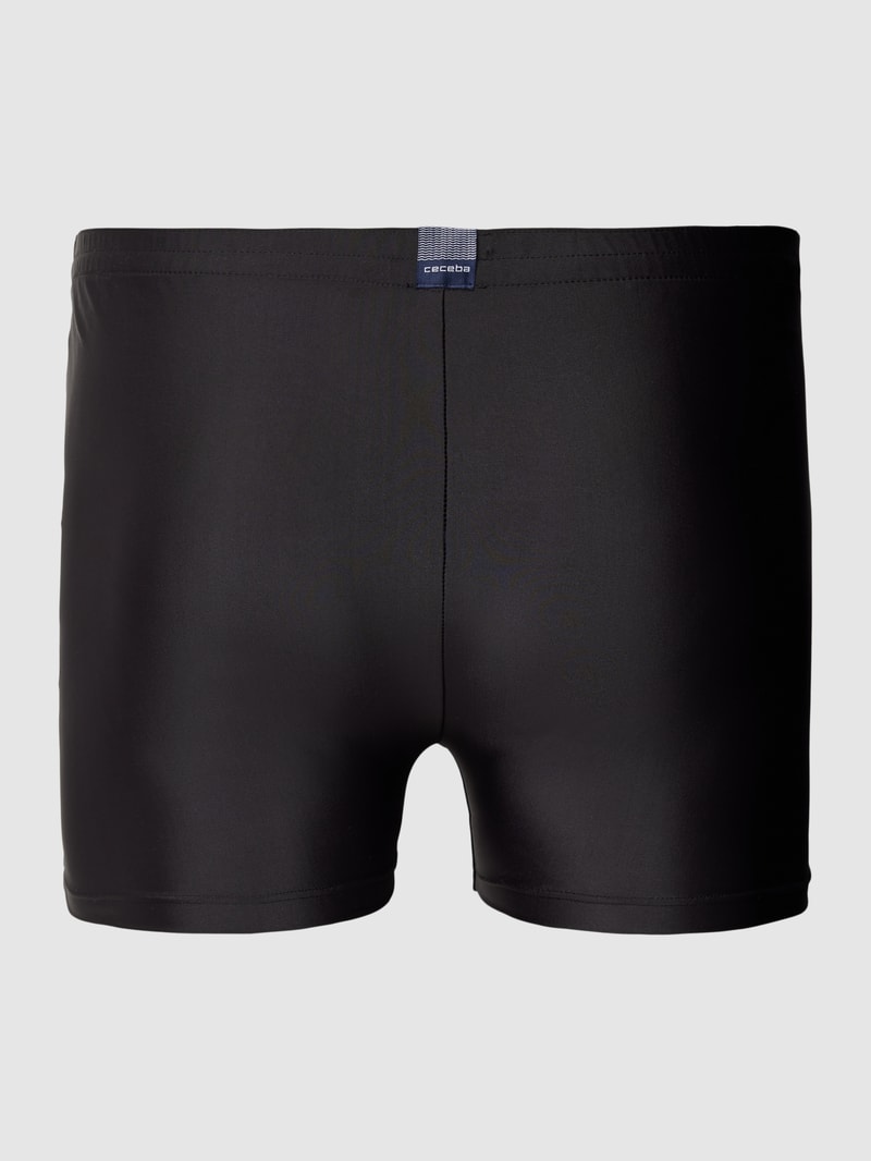 PLUS SIZE Badehose mit Label-Print Modell 'ATLANTA' in schwarz