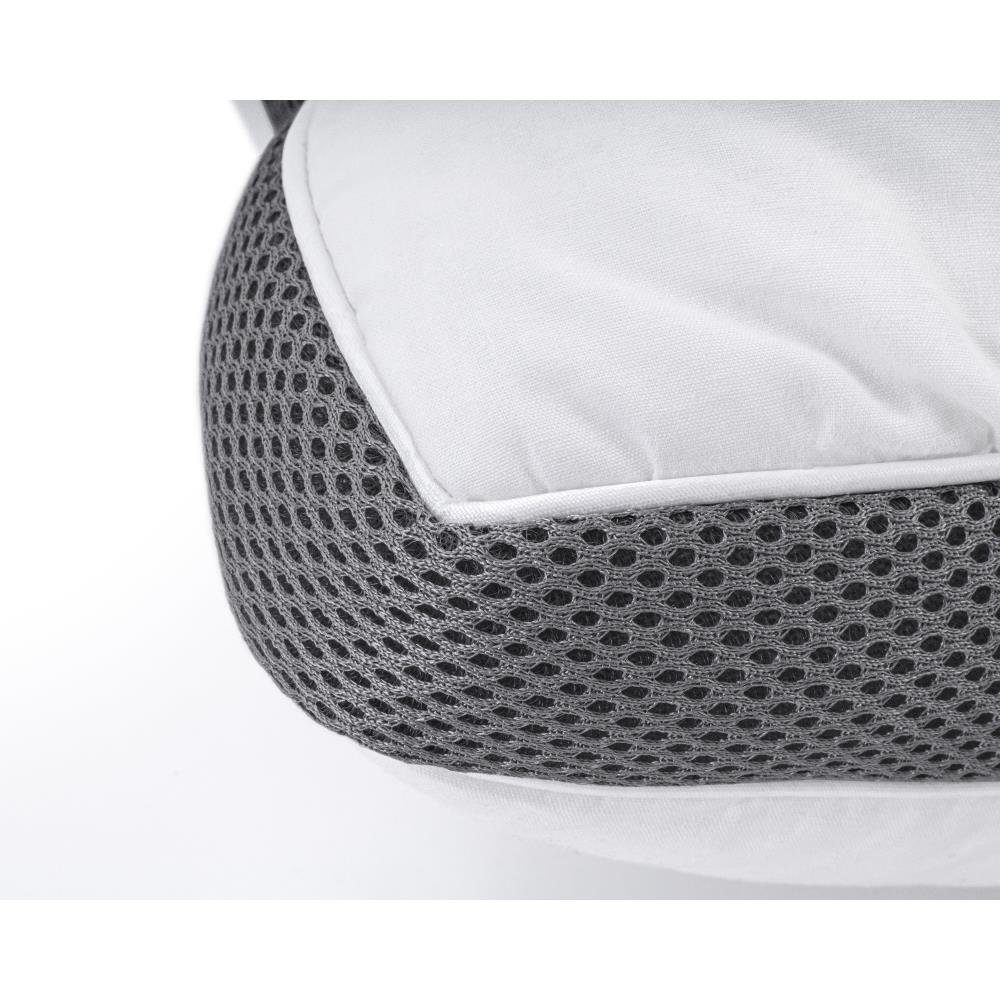 3-Kammer-Kopfkissen 3-Kammer-3D-Memory-Schaum-Kissen, Sitheim-Europe, Füllung: 50% Memory Foam Flakes, 50% Hohlfaser-Polyester, Seitenschläfer, Rückenschläfer, Bauchschläfer, Gut atmungsaktiv, Anti-Allergie