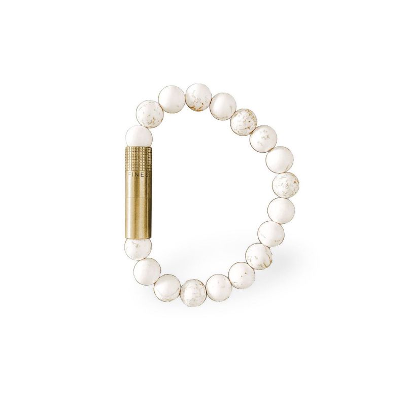 Les Fines Lames Armband Zigarrenschneider Brass, Farbe Weißer Magnesit - Größe M