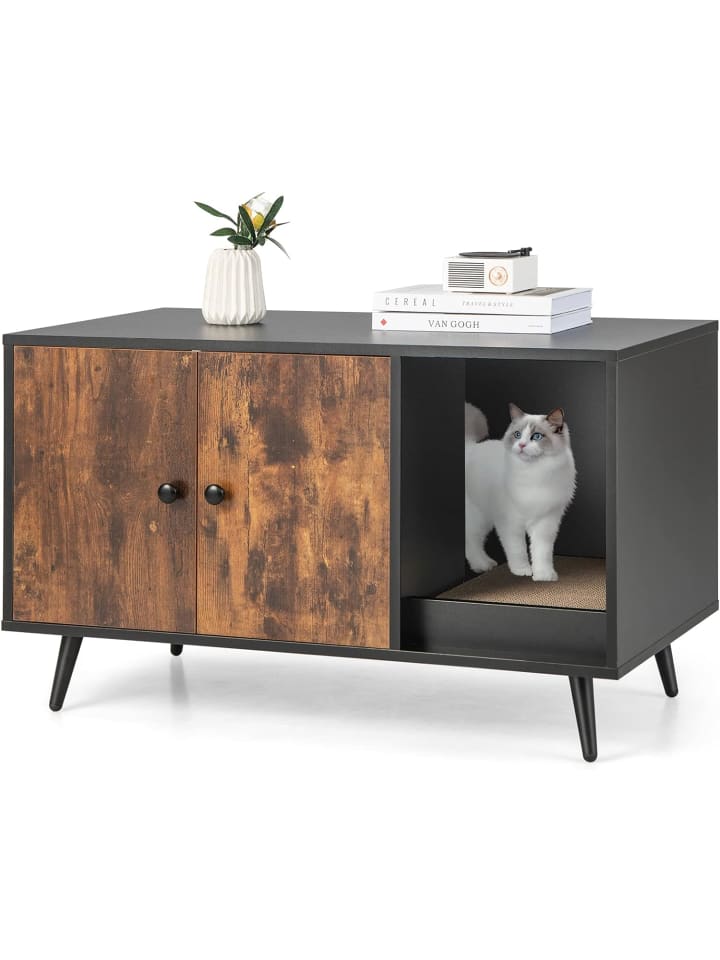 COSTWAY Katzenschrank 2 in 1 in Braun günstig kaufen onesize