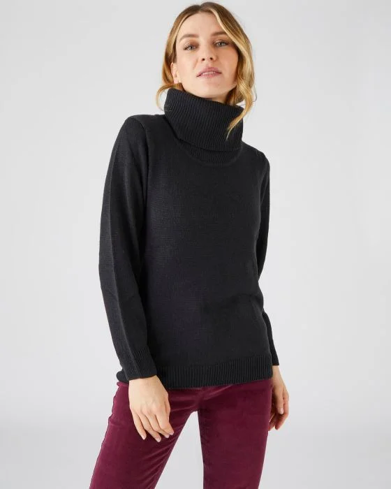 Pull col boule manches longues