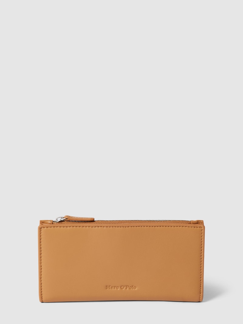 Portemonnaie mit Label-Detail Modell 'JORIA' in camel