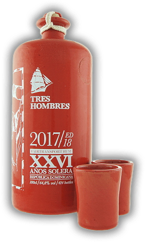 Tres Hombres Edition No. 18 Captains Choice Dom. Rep. XXVI + 2 Becher Tres Hombres Edition No. 18 Captains Choice Dom. Rep. XXVI + 2 Becher Blended by Oliver&Oliver. 1	 Liter - Vol 64,8%