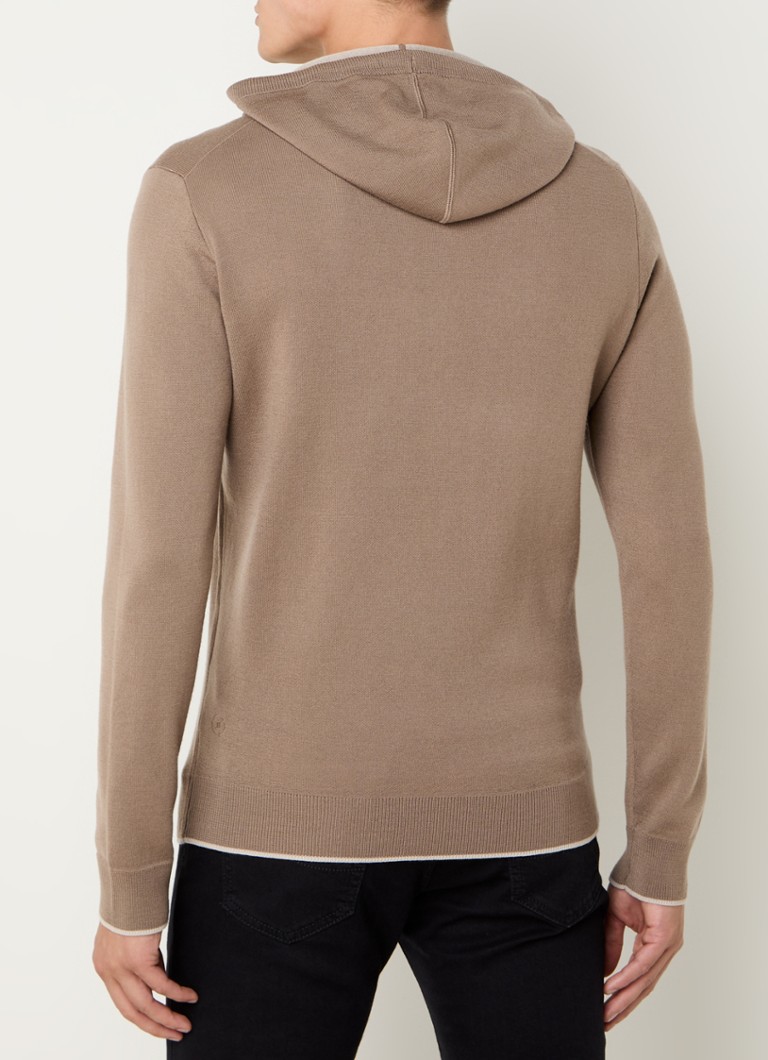 Boggi Milano Fine-knit wool blend sweater with hood