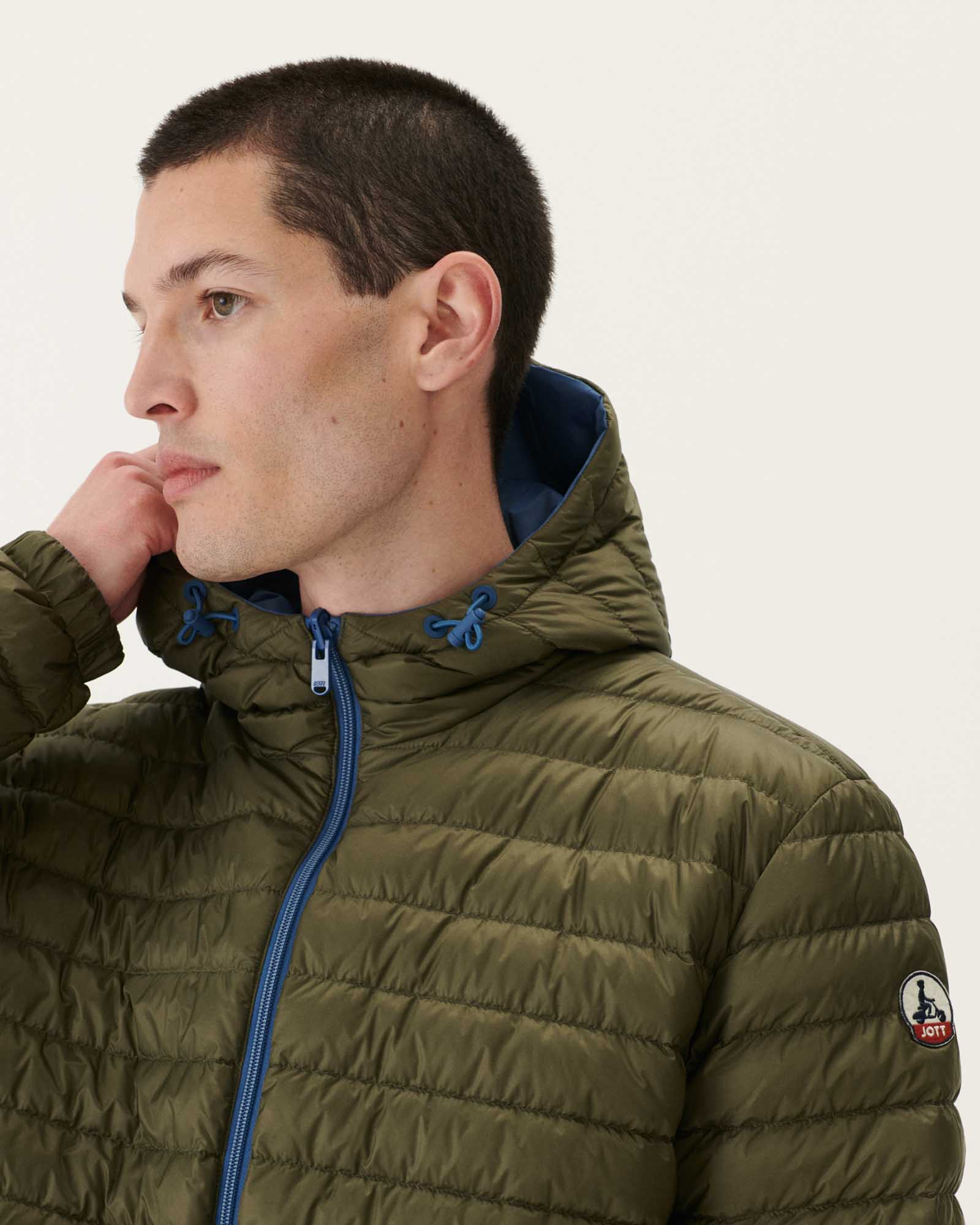 Doudoune réversible à capuche Bleu jeans/Army Bergen