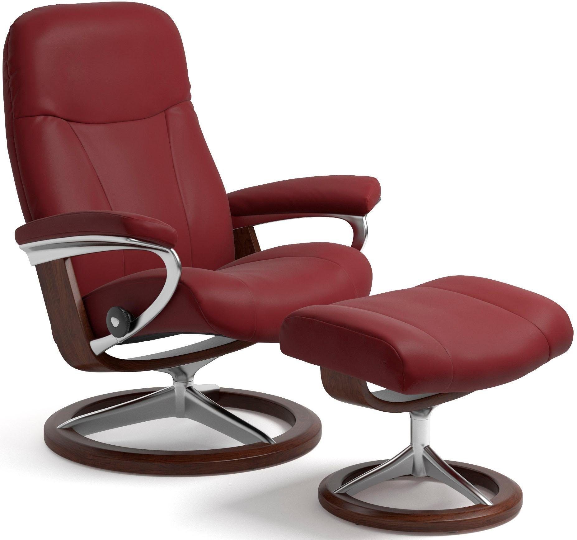 Stressless® Relaxsessel Garda (Set, Relaxsessel mit Hocker), mit Hocker, mit Signature Base, Größe M, Gestell Braun