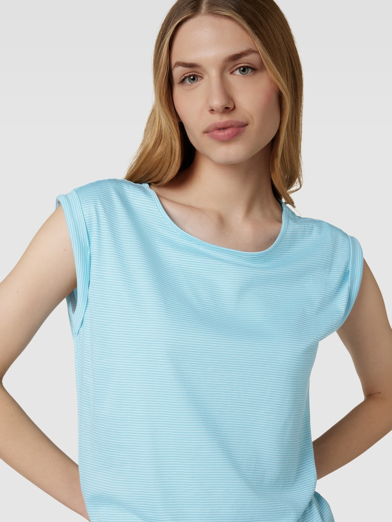 T-Shirt mit Streifenmuster in lagune