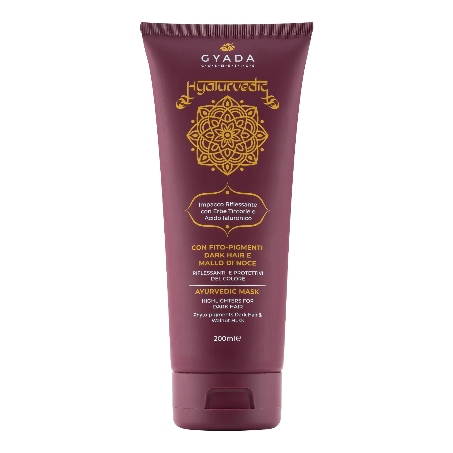 Mascarilla reflectante ayurvédica para cabello oscuro con ácido hialurvédico - Mascarilla protectora del color del cabello