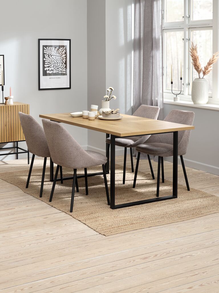 AABENRAA Table à manger AABENRAA 90x160 en chêne/noir