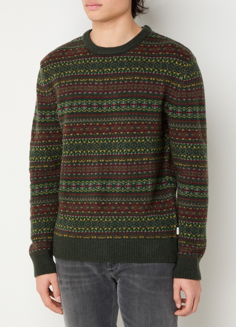 Sweter Gant o grubym splocie z mieszanki wełny i dzianinowym wzorem