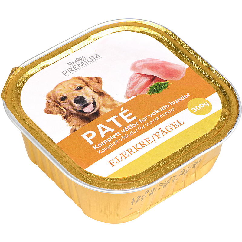 MaxDog Hundemat 300 g fugl pate MaxDog