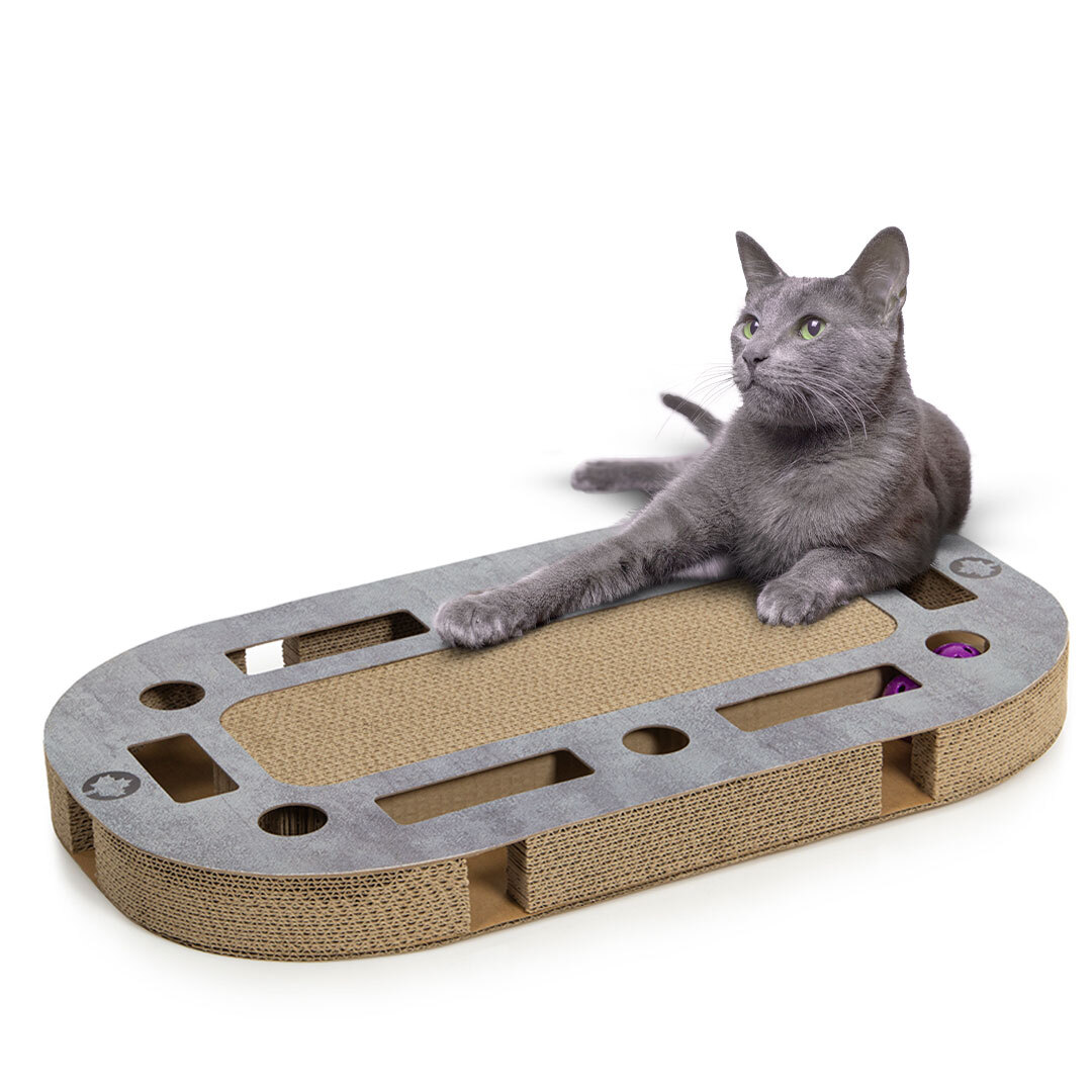 Canadian Cat Intelligenzspielzeug Canadian Cat Company Katzenspielplatz PlayPlate L hellgrau