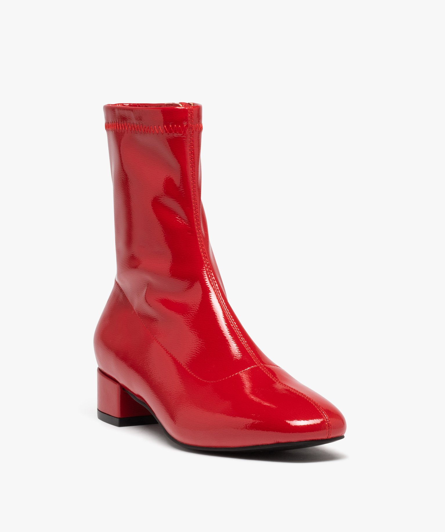Boots chaussettes à tige souple femme rouge | GEMO