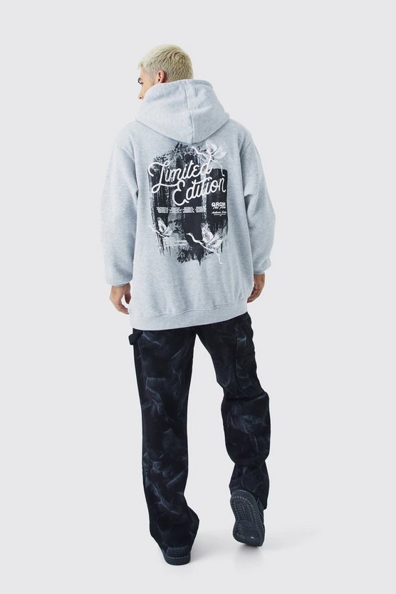 Oversize Limited Edition Hoodie mit Tauben-Print