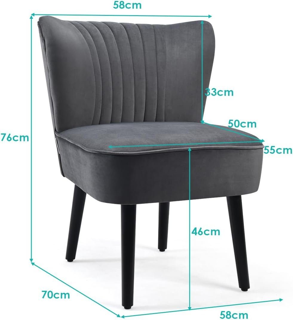 KOMFOTTEU Polsterstuhl Relaxsessel (2er Set), mit Gepolstertem Sitz & Hoher Rückenlehne