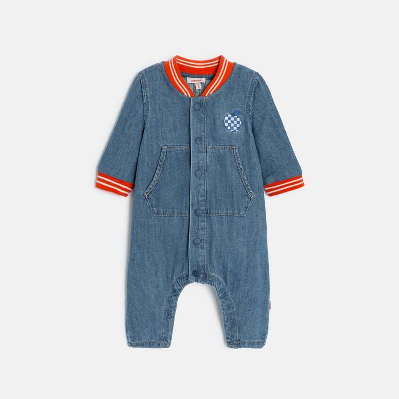 Combinaison bébé garçon en jean bleu Catimini
