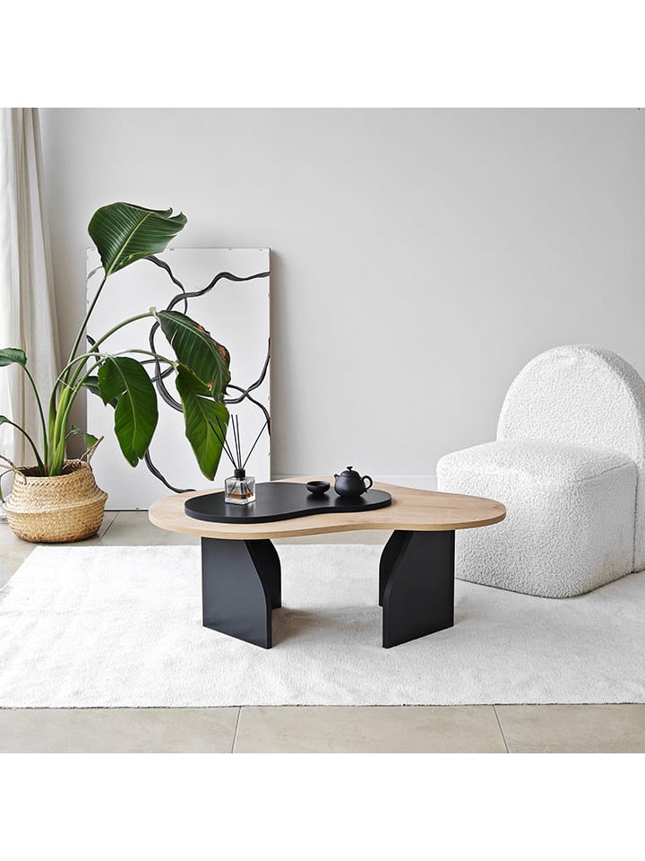Evila Couchtisch ''Melted'' in Hellbraun/ Schwarz - (B)96 x (H)35 x (T)65 cm günstig kaufen onesize