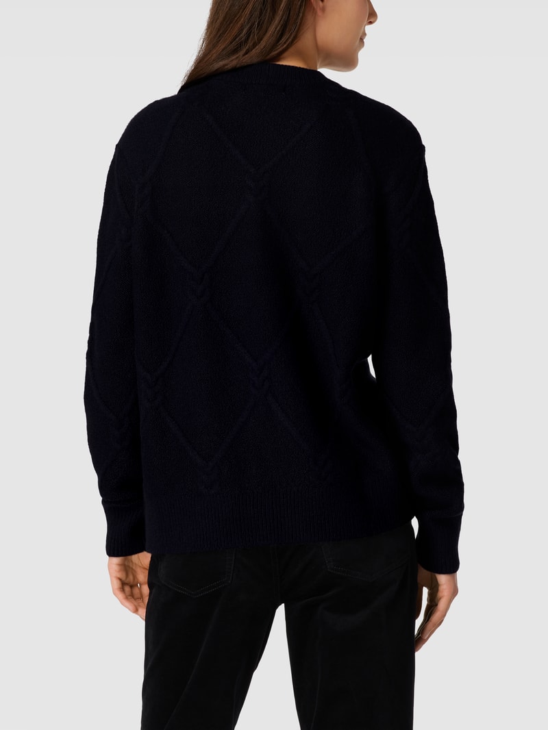 Strickpullover mit Strukturmuster in dunkelblau