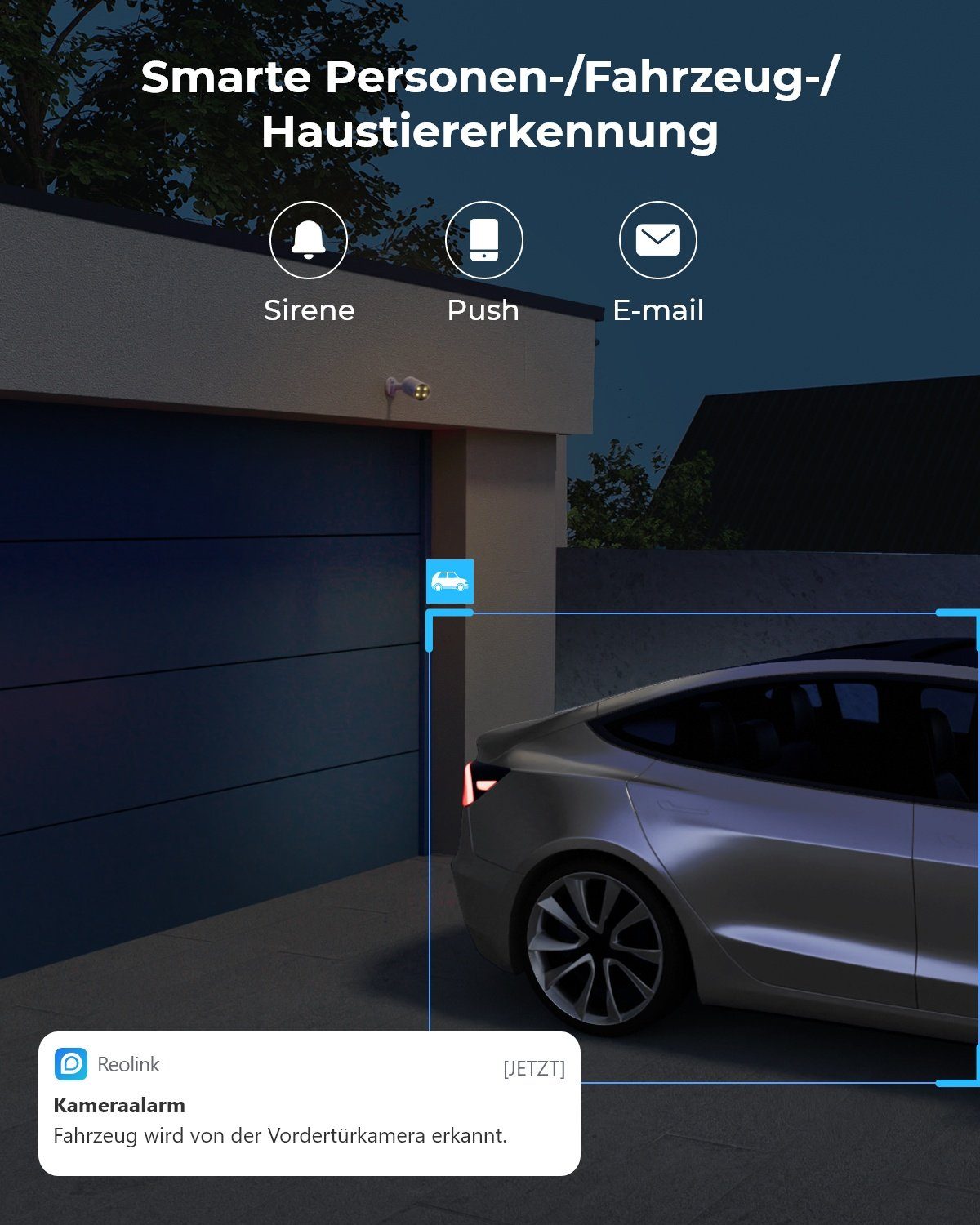 Reolink Vollfarb-Nachtsicht ColorX Series P320X 4MP Überwachungskamera (Außenbereich, F1.0 Superblende, 3000K anpassbares Warmlicht, Intelligente Erkennung)