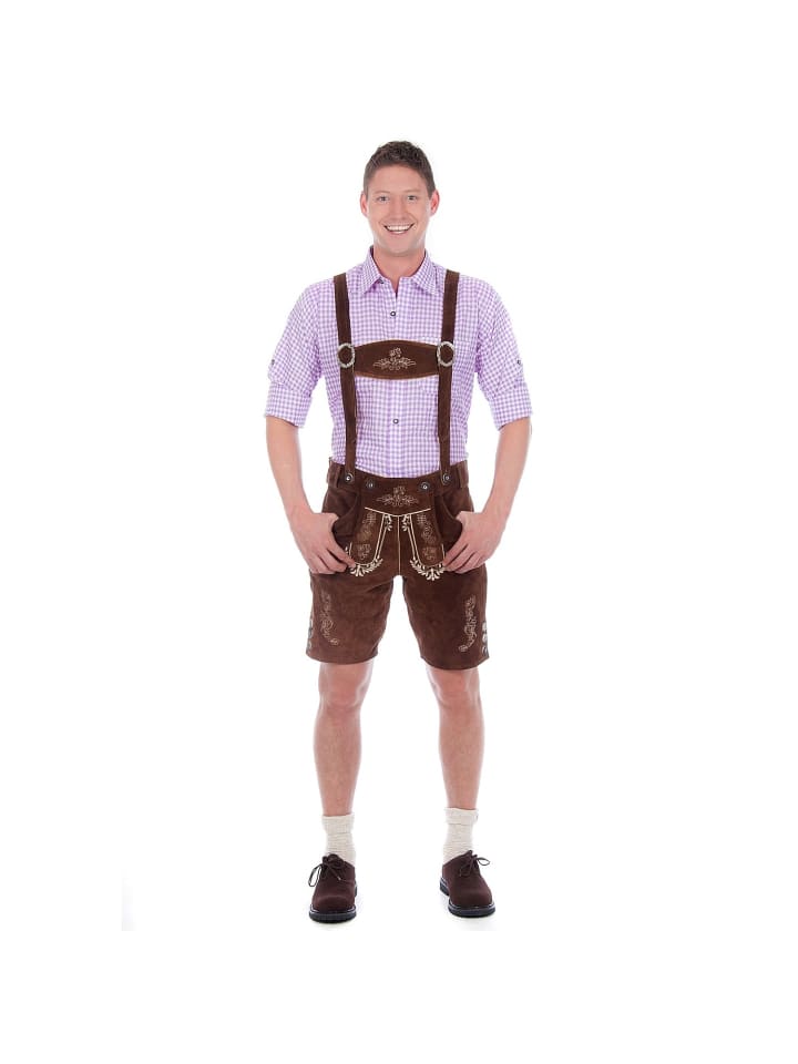 Edelnice Lederhose in dunkelbraun günstig kaufen
