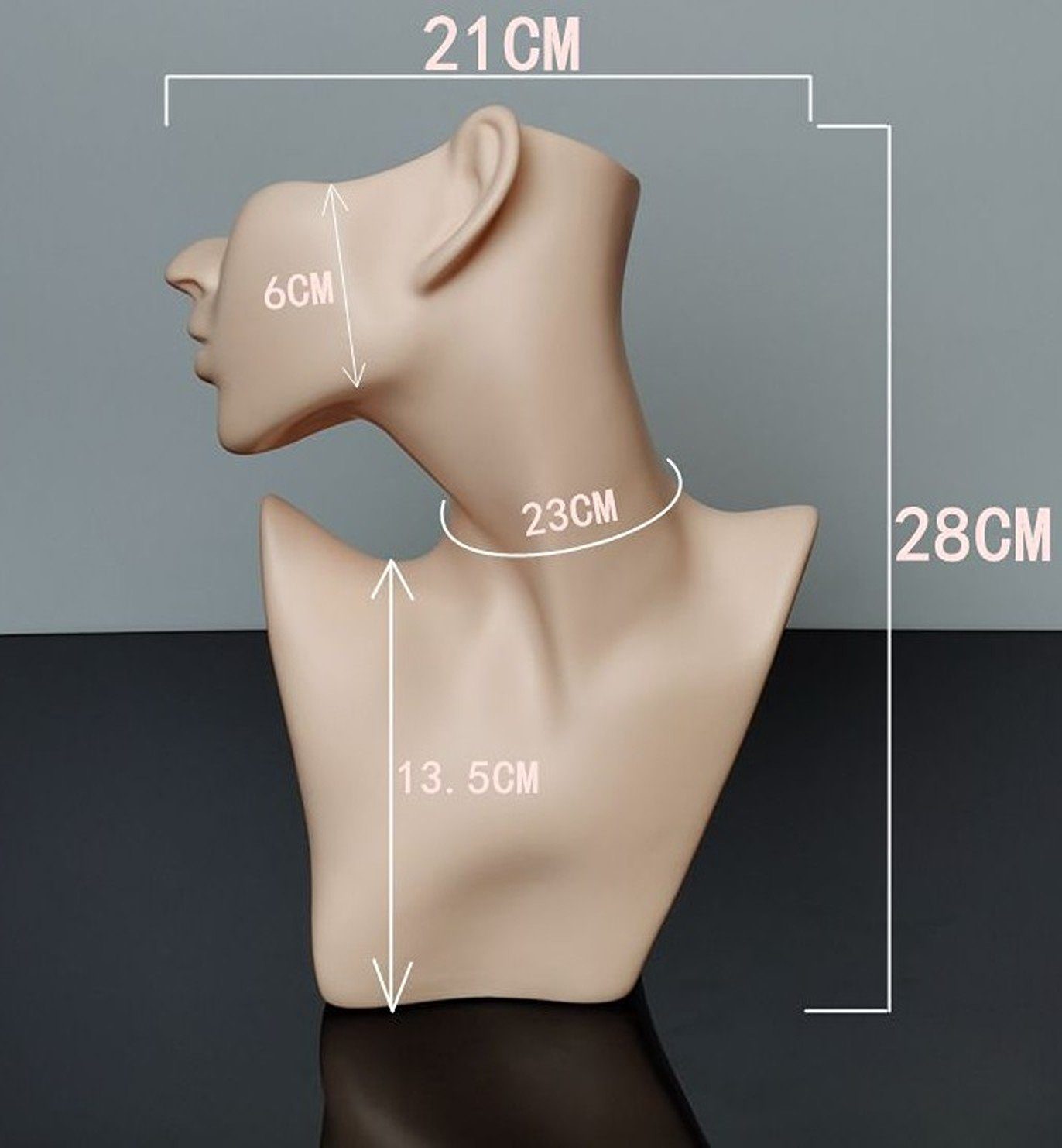 BAYLI Schmuckständer 2er Set Schmuckbüste weiß, Schmuck-Mannequin Büste, Schmuckständer