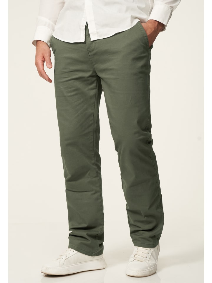 DAILY COTTON Chinohose - DCDAVIE Chino Hose Jeans Stoffhose Straight-Fit in Khaki günstig kaufen