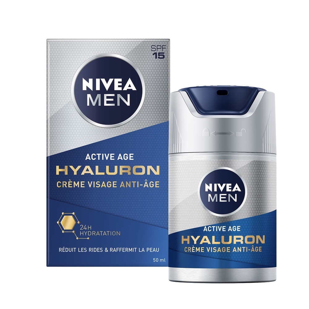 nivea ACTIVE AGE HYALURON - Crème visage anti-âge hydratante Crème soin visage homme