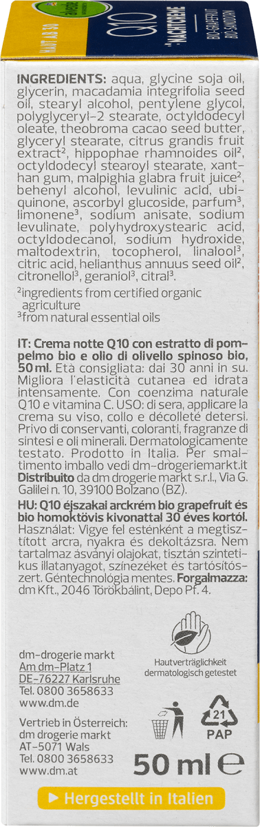 Nachtcreme Q10, 50 ml