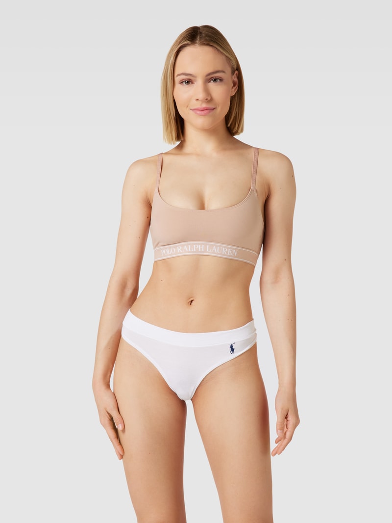 Bralette mit elastischem Logo-Bund in rosé