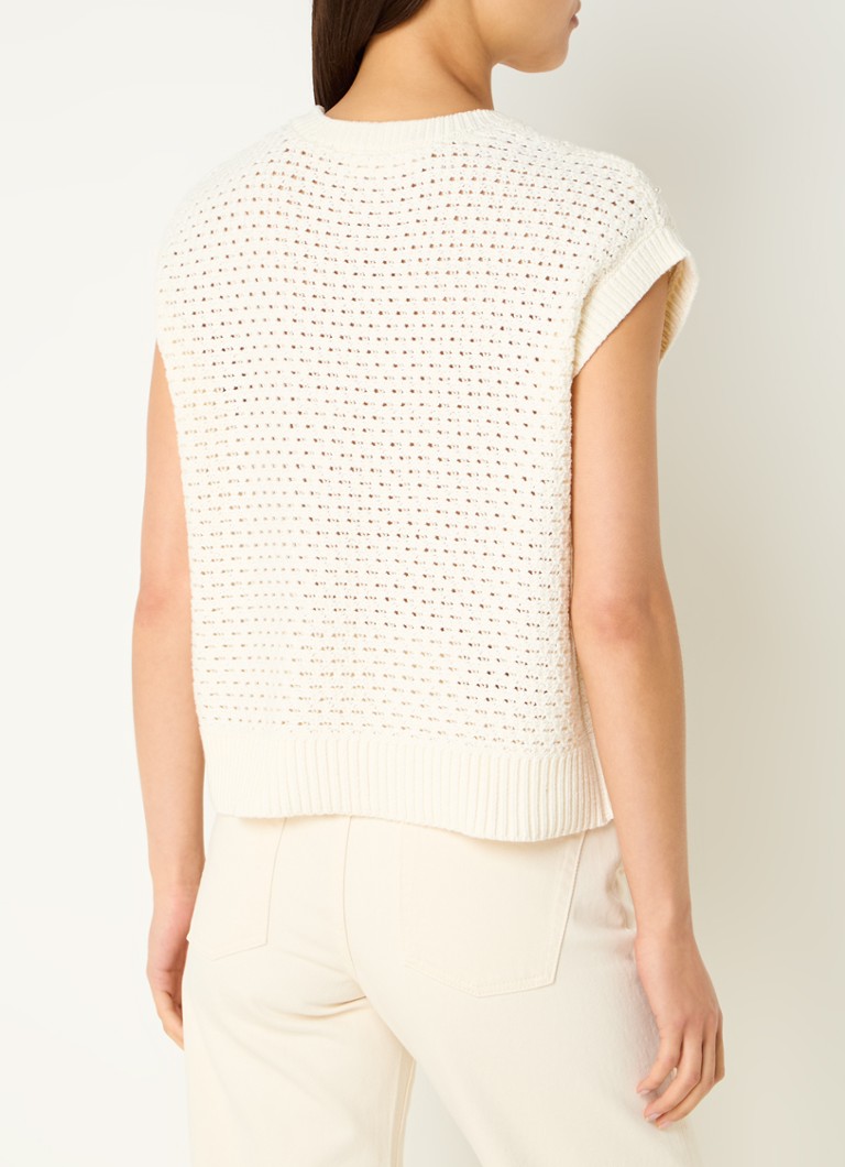 Top da donna Penny in maglia grossa decorato con perle finte