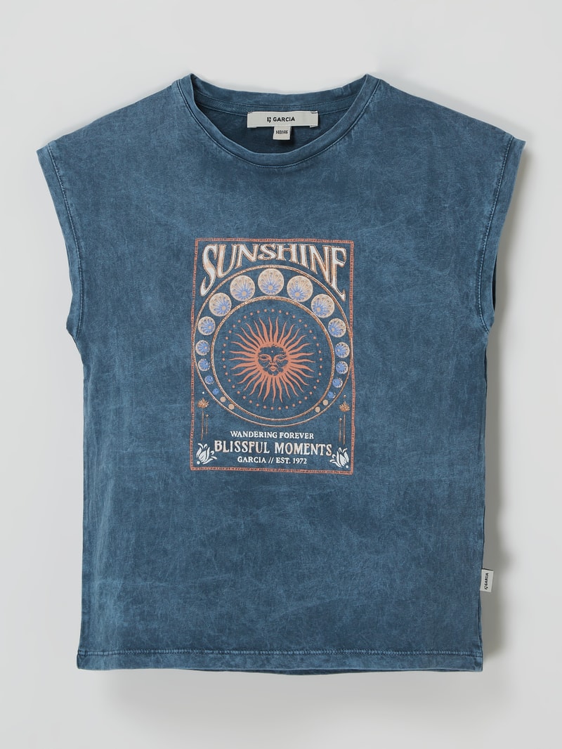 Top mit Print in marineblau