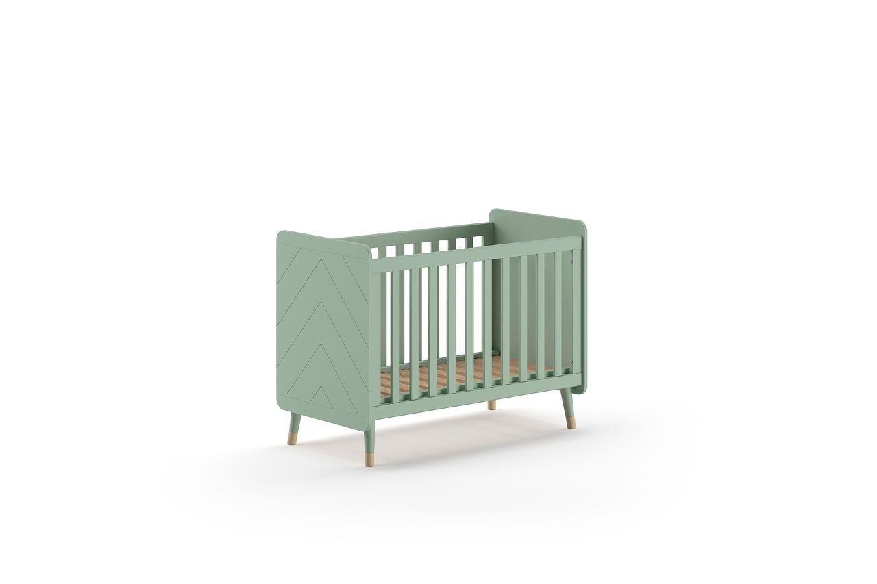 VIPACK BILLY Babybett LF 60 x 120 cm, m. verst. Lattenrost, Ausf. MDF grün lackiert