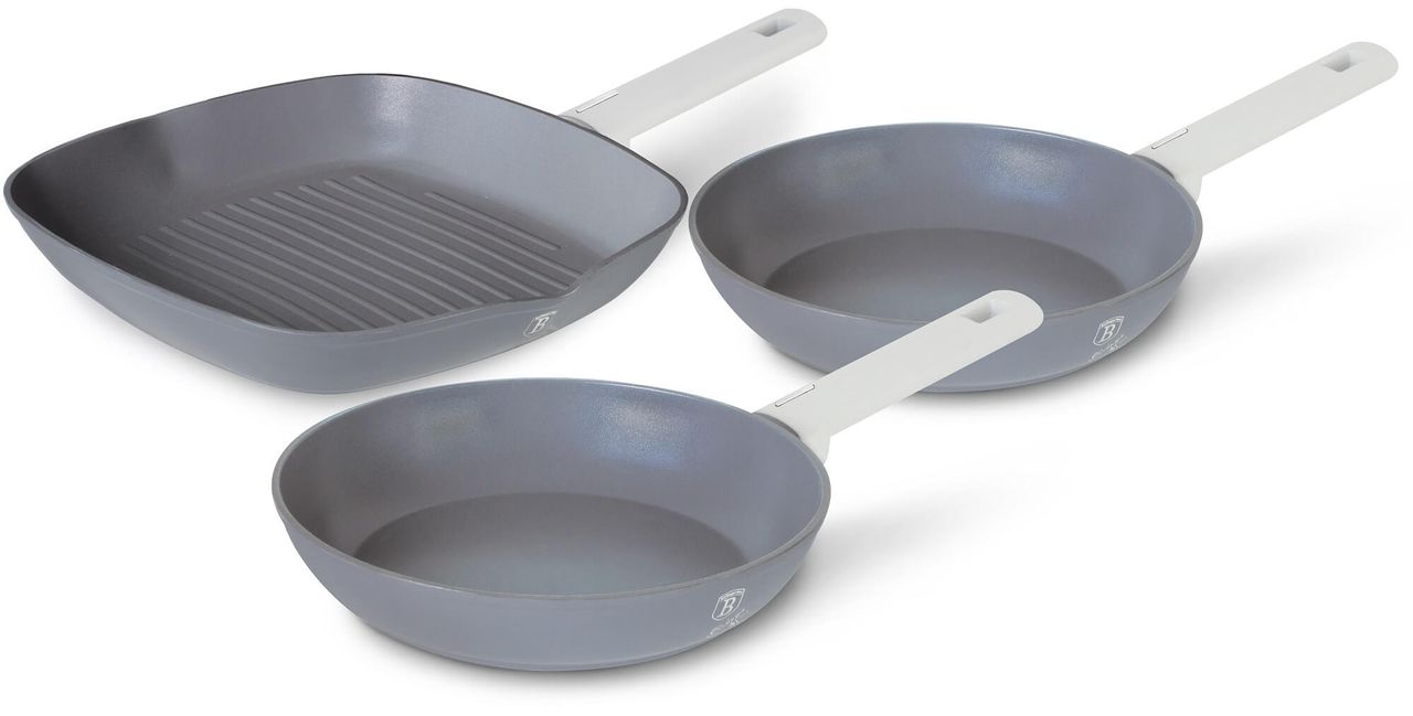 Berlinger Haus BH/7076 Aspen Collection Bratpfannen Set 3-tlg. in Grau mit Grillpfanne