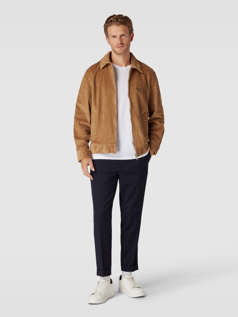 Hemdjacke mit Label-Stitching in haselnuss braun