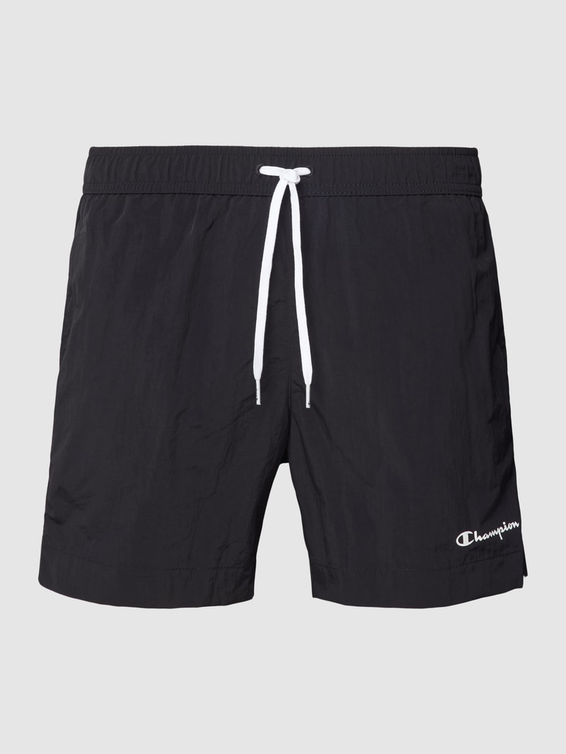 Badehose mit Label-Detail in schwarz
