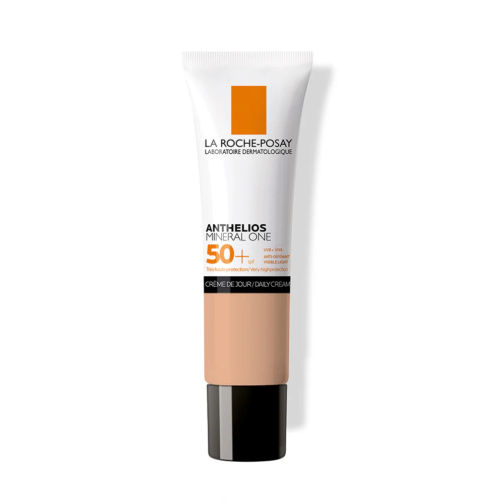 Anthelios sejas krēma tonālais krēms SPF50+ 100% minerālu filtrs - krēmveida tonālais krēms, augstas aizsardzības sejas saules aizsargkrēms.