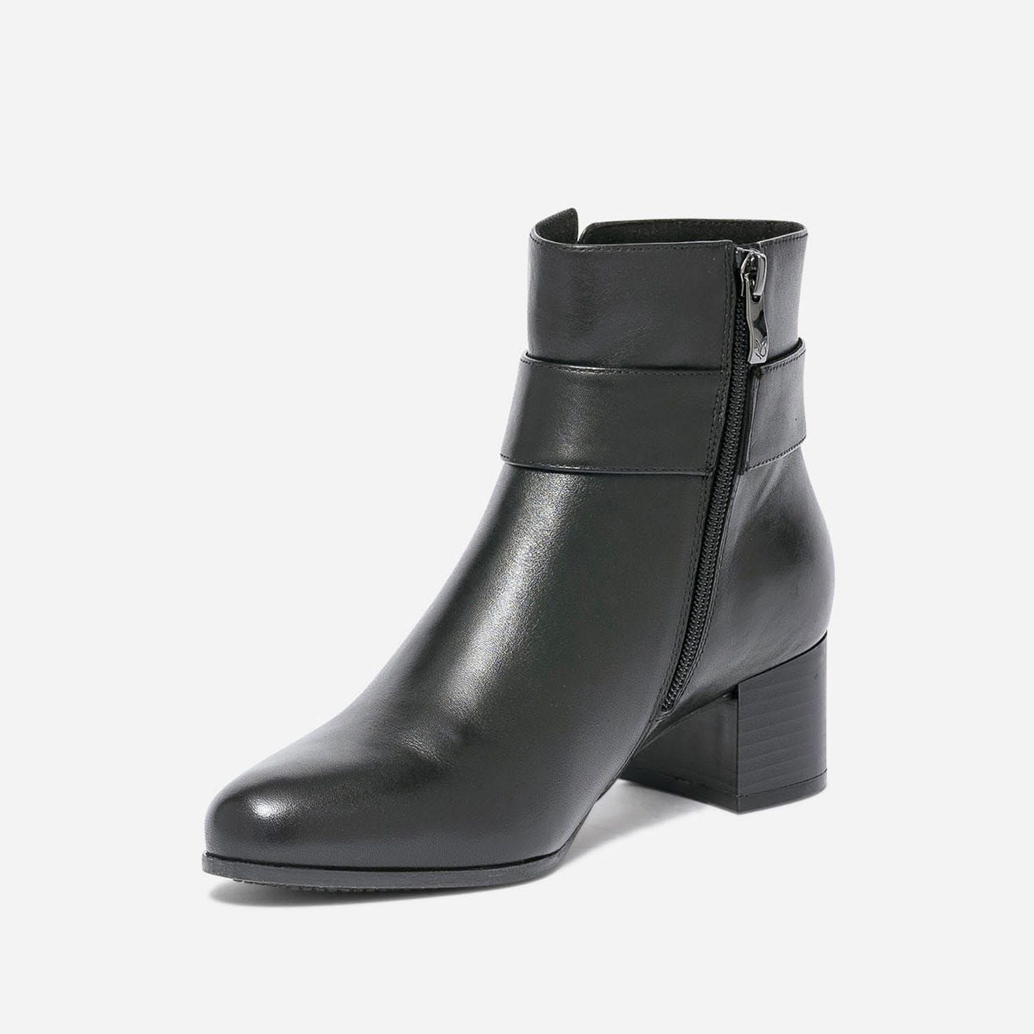 Boots CAPRICE noir en cuir avec bride