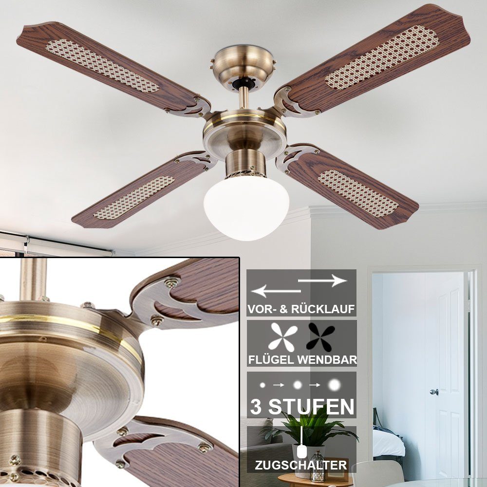 etc-shop Deckenventilator, LED Decken Ventilator IOS Alexa Amazon RGB Fernbedienung Beleuchtung