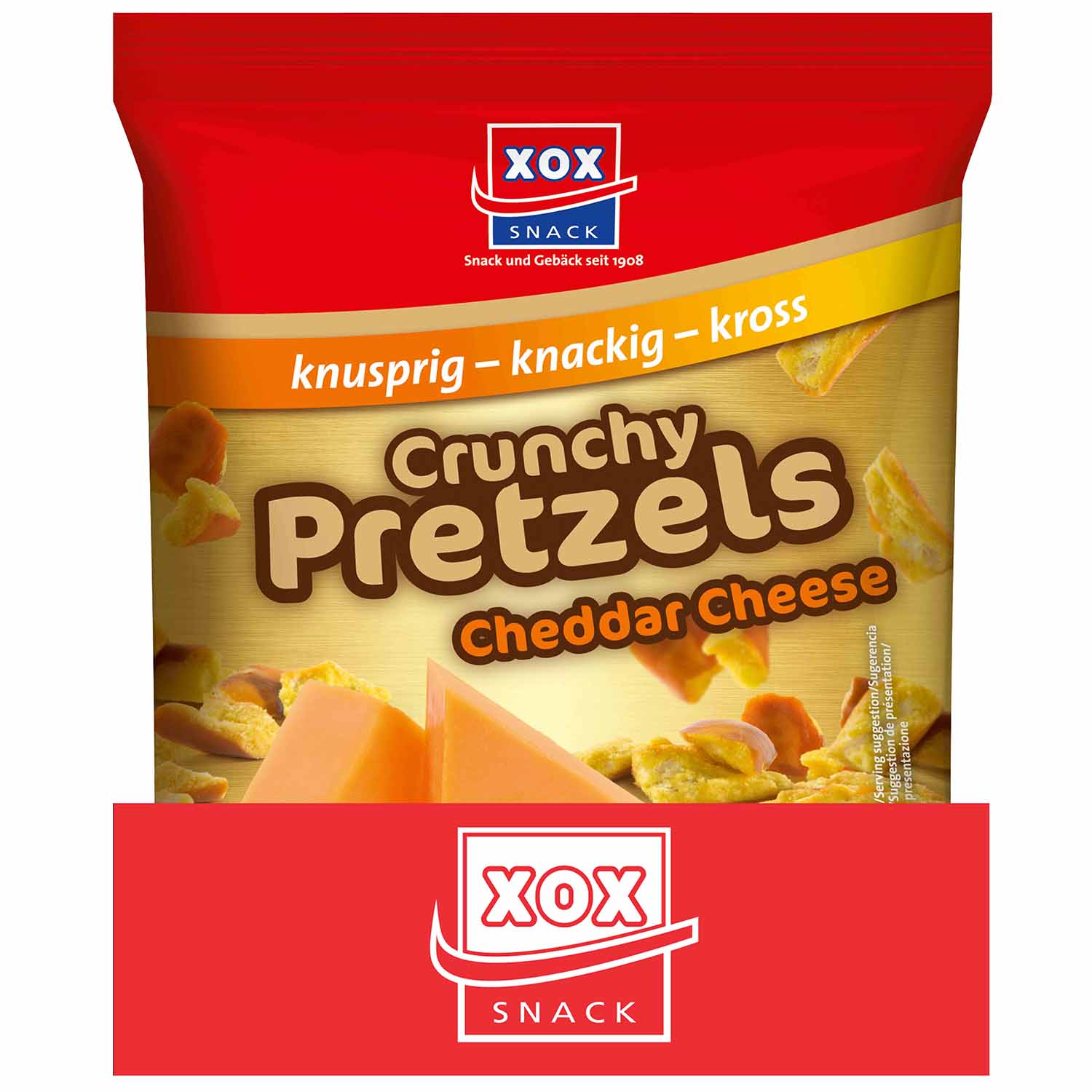 XOX Crunchy Pretzels Cheddar Cheese 125g