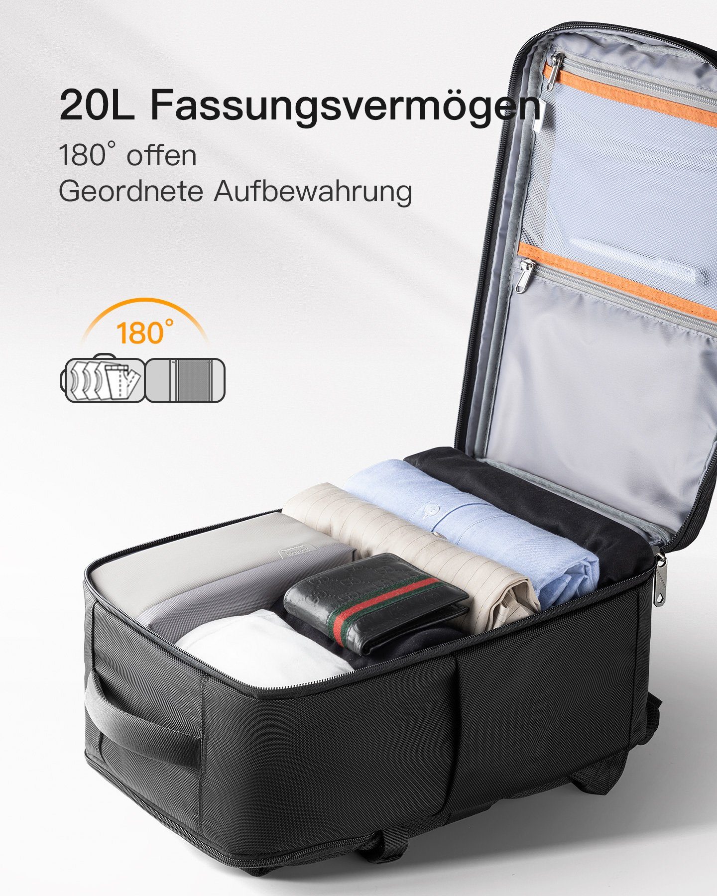 Inateck Reiserucksack 20L Ryanair Handgepäck 40x20x25cm Laptop Rucksack, Damen Herren